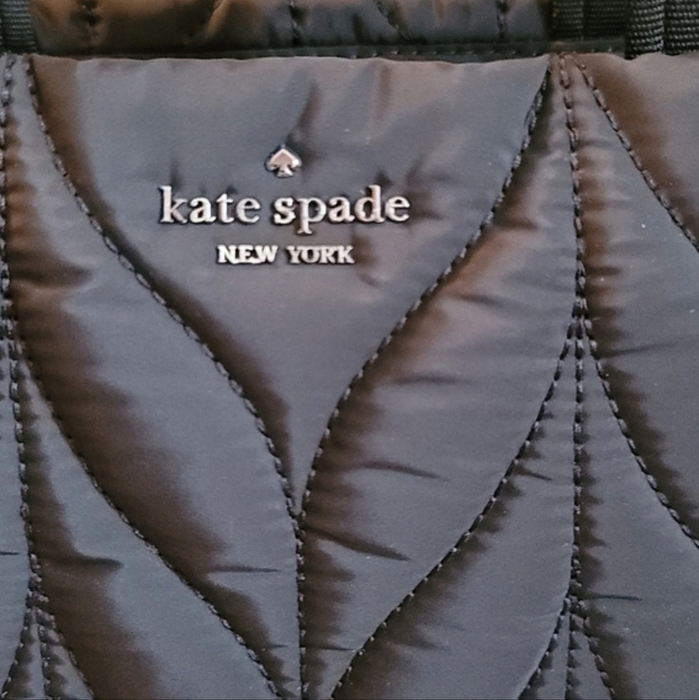 KATE SPADE NEW YORK Ellie Small Quilted Black Nylon Tote Bag - Picture 7 of 13